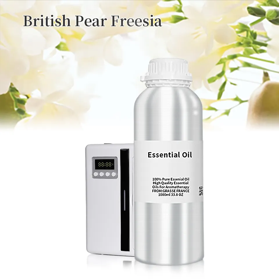 Olio aromatico di Freesia di pera britannica all'ingrosso olio di essenza di lunga durata ad alta concentrazione 1000 ml per diffusore di aromi Oi