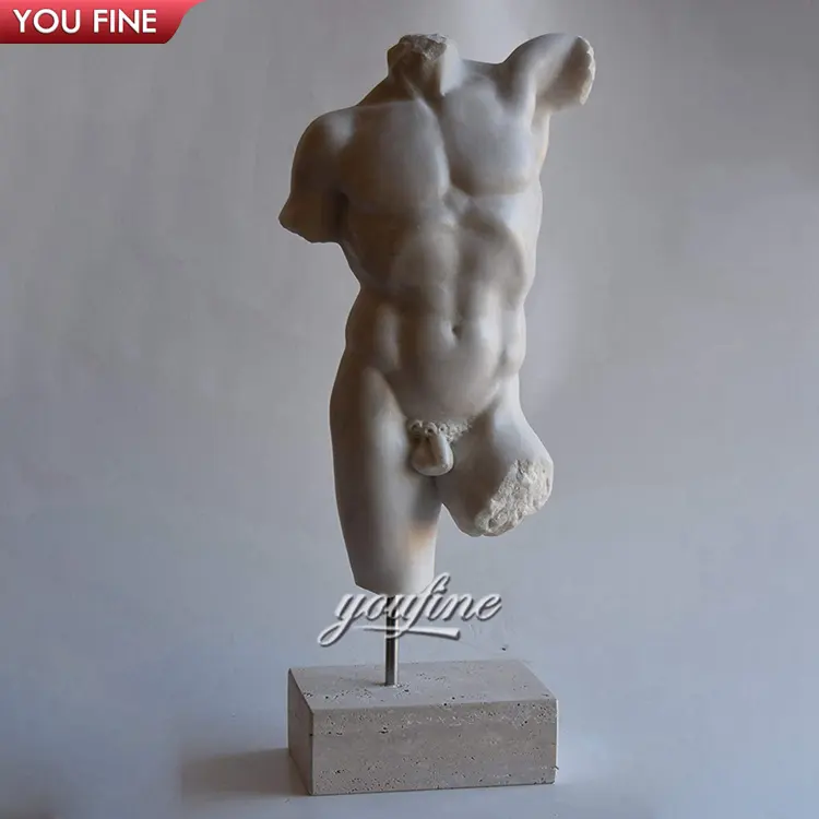 Commercio All'ingrosso di alta Qualità Intagliato A Mano Della Decorazione di Arte In Marmo Torso Maschile Scultura Statua Del Busto Nudo