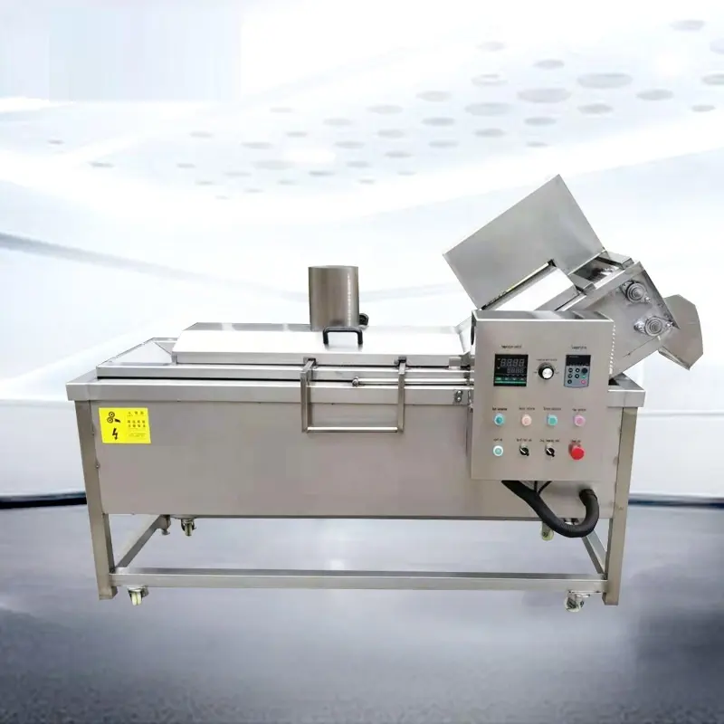 Manufacturer stainless steel belt conveyor automatic continuous belt fryer frying machine