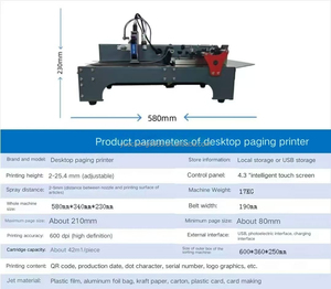 4,3-Zoll-Desktop-Industrie-Tintenstrahldrucker Verfalls datum Code Logo Batch-Codierung druckmaschine mit Paging-Feeder - Product Image 6
