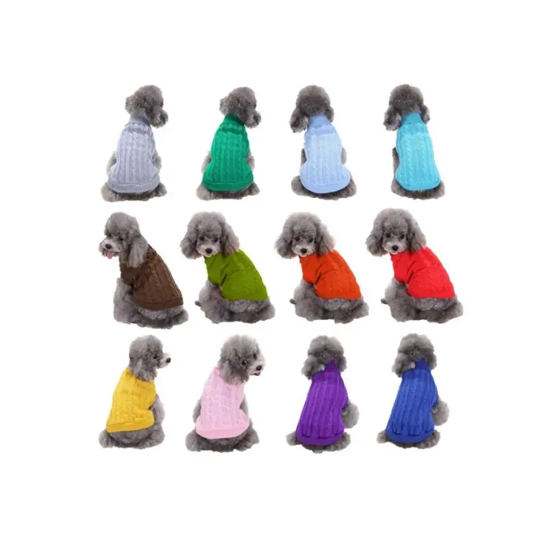 Pets Solid Cotton Winter Sweaters Puppy Dogs Knit Cotton Sweaters
