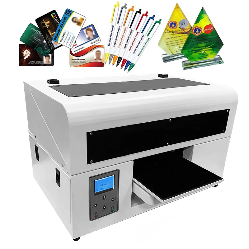 DOM SEM 공장 직접 판매 A4 Led UV 평판 잉크젯 프린터 전화 케이스 로고 pvc 카드 인쇄 기계