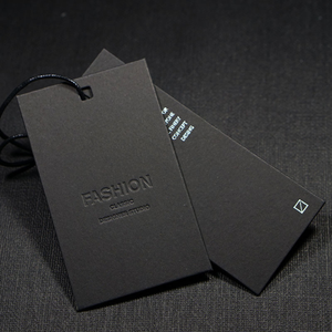 Etiquetas de papel negro personalizadas para ropa, etiquetas colgantes con cadena, baratas - Product Image 3
