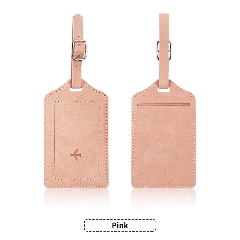 Étiquette de bagage rose
