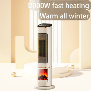 FIEEMOO 2000W potenza 12 ore funzione Timer portatile PTC ceramica elettrica termoventilatore con 3D effetto fiamma telecomando - Product Image 4