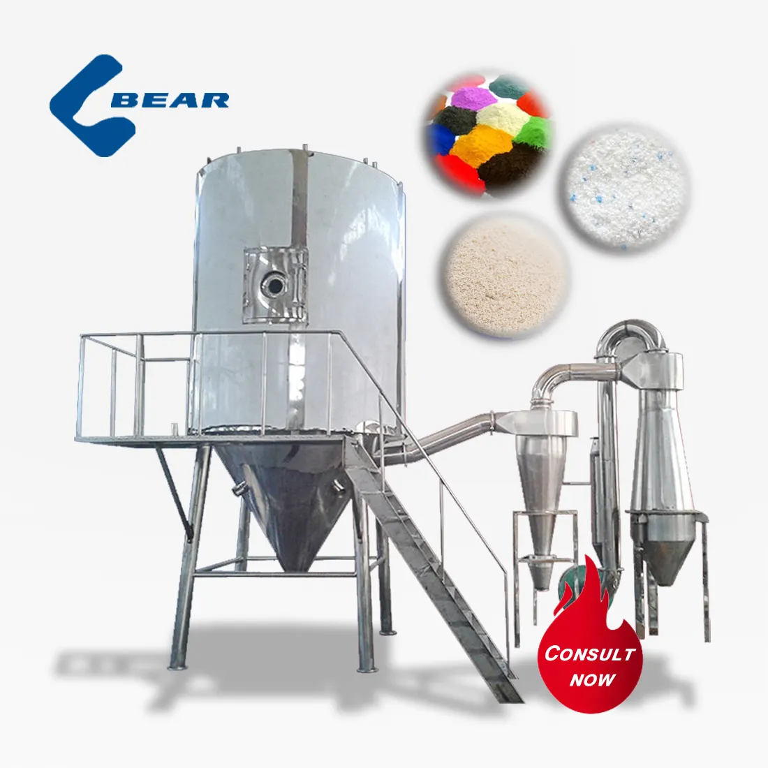 Tout nouveau séchoir centrifuge à poudre de lait séchoir à pulvérisation de graphène tour de séchage par pulvérisation d'acide sorbique