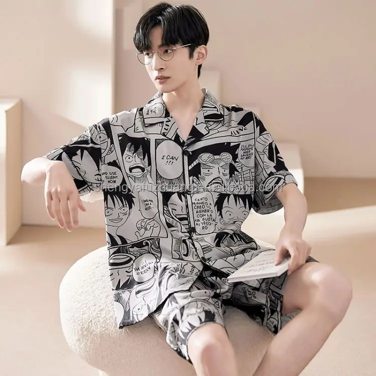 Luxury Short suit Satin Silk Pajamas Sets Couple Sleepwear Family Pajama Lover Night Suit Men & Women Casual Home Clothing