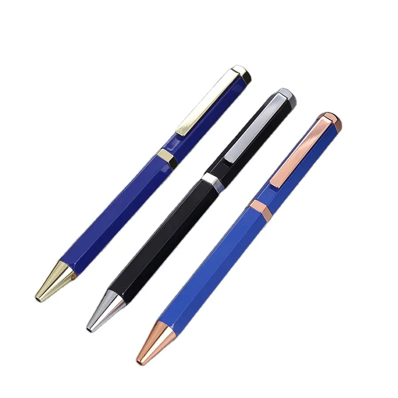 थोक नवीनता हेक्सागोनल धातु बहु-रंग बॉलपॉइंट पेन के साथ थोक नवीनता हेक्सागोनल धातु बहु-रंग बॉलपॉइंट पेन