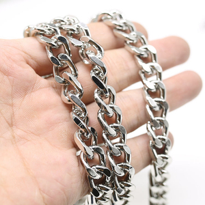 Factory Price Aluminum <strong>Chains</strong> Handbag Replacement Shoulder Strap Flat Long Metal <strong>Chains</strong> for Handbags/purse - Product Image 2