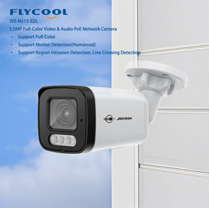 Cámara DE SEGURIDAD IP tipo bala PoE de 5MP, lente de 3,6mm, visión nocturna para exteriores, 40 metros, detección humanoide/vehículo, Sensor CMOS NVR - Product Image 1