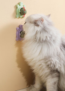 Juguete de hierba gatera para mascotas más vendido, forma de aguacate, hierba gatera desmontable giratoria, juguete interactivo para masticar y limpiar dientes para gatos - Product Image 3