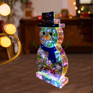 Snowman giáng sinh trang trí cửa sổ Đèn LED Đèn quà tặng giáng sinh Đảng trang trí đèn thắp sáng Snowman - Product Image 2