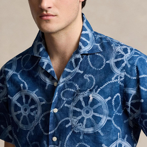 OEM男士时尚夏威夷风格衬衫批发男士亚麻棉衬衫定制刺绣 - Product Image 4