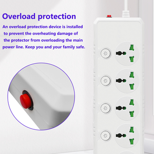 Toma de corriente de expansión universal de interruptor múltiple 4 salidas de CA con puerto de carga USB y tipo C tira de alimentación móvil portátil - Product Image 4