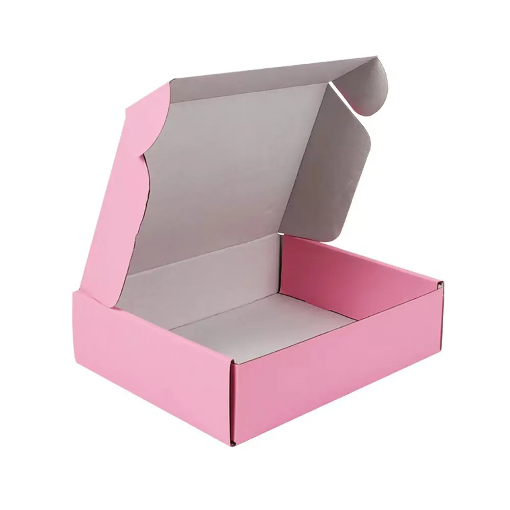Benutzer definierte rosa frittierte Lebensmittel verpackung mit Goldfolie Logo Biologisch abbaubares Verpackungs papier Bäckerei Donut Kek steig Box