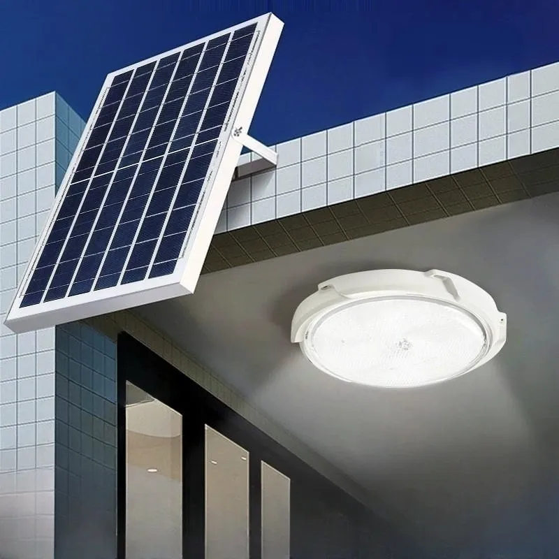 Luz de patio de alta potencia para interiores de hogares rurales, iluminación automática, luz de techo solar LED de inducción en la oscuridad