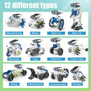Zhorya 12 in1科学実験ソーラーロボットおもちゃDiyビルディングパワードラーニングツール子供用教育ロボット - Product Image 4