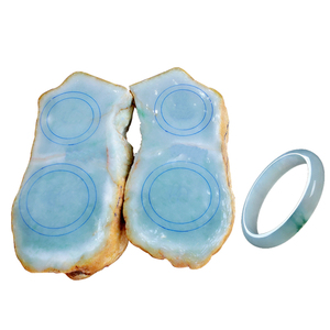 Batu Jadeite Mentah Ukuran Kecil Bahan Asli Myanmar Old Pit Merek HongMei Gelang Wanita Modifikasi Warna Semi-Bening Harga - Product Image 5