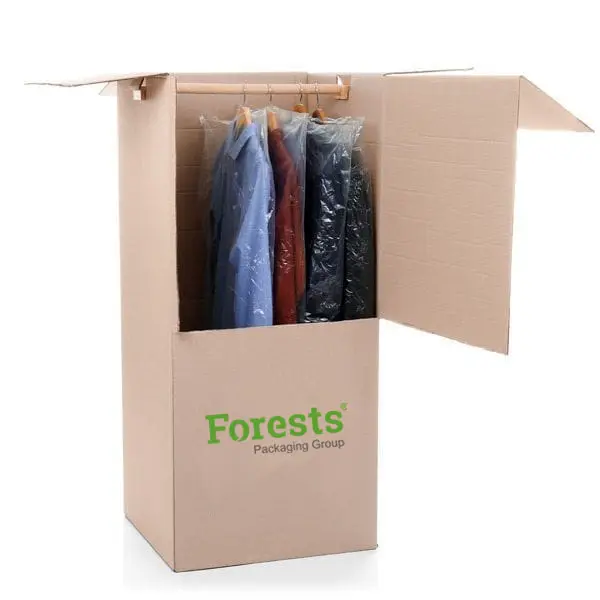 All Products Customized Recycle Printing Logo Strong Cardboard Clothing Carton Wardrobe Paper Moving Box