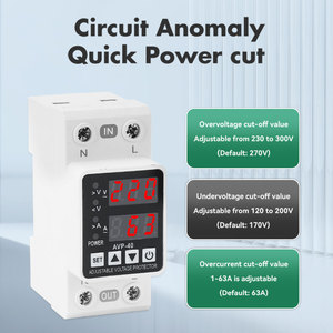 AVP voltaj koruyucusu cihaz 230V 40A tek fazlı üç fazlı koruyucu röle aşırı akım koruması 40A 63A 220V - Product Image 3