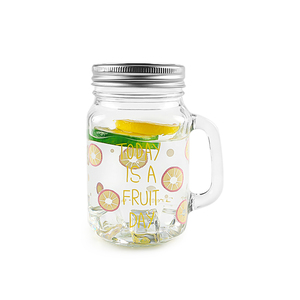 500ml 8oz 16oz <strong>Decoration</strong> logo Printed/transparent square Shape Handle Glass <strong>Mug</strong> With Two Separately Part Lid