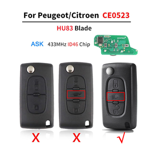 Uzaktan anahtar kabuk 3 düğmeler 433MHz peuchip çip Peuot için araba anahtarları 207 208 307 308 407 807 Citroen C2 C3 C4 C5 C6 C8 Xsara - Product Image 5