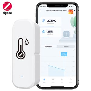 Zigbee-Sensor inteligente de temperatura y humedad para interiores, higrómetro, termómetro, Detector de voz, Alarma para Alexa y Google Home - Product Image 1