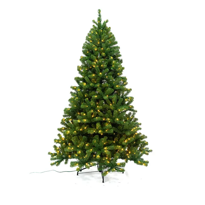 6ft 7ft 8ft Opvouwbare Pvc Voorverlichte Decoraties Luxe Kunstmatige Nieuwjaar Kerstboom Met Verlichting