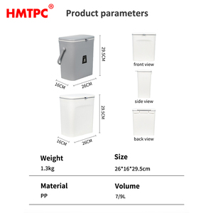 Sliding Lid <strong>Bin</strong> Odour Resistant Recycling <strong>Bin</strong> Wall Mounted Design <strong>Bin</strong> Suitable for Use on Countertops and Under Sinks. - Product Image 6