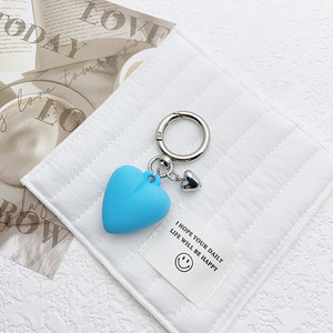 Instagram Coreano Doce Cor Amor Coração Resina Keychain AirPods Pingente Carro Jóias Simples e na Moda