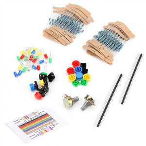 Kit pulsante elettronico Kit componenti elettronici di base con potenziometro di precisione, cicalino, condensatore per kit fai da te Arduino