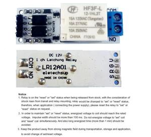LR12A01 modulo relè di chiusura magnetica autobloccante Flip-Flop DC 5V 12V 24V scheda interruttore bistabllatch per Arduino ESP32 - Product Image 5