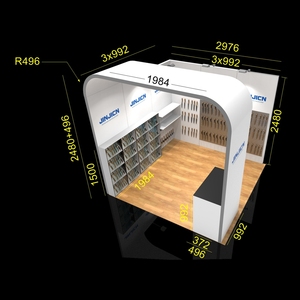 Cortadores Blanco Modular 3x3 Cabina de exposición Diseño simple ideas 3D Esquema de carcasa de aluminio Cabina de feria comercial - Product Image 6