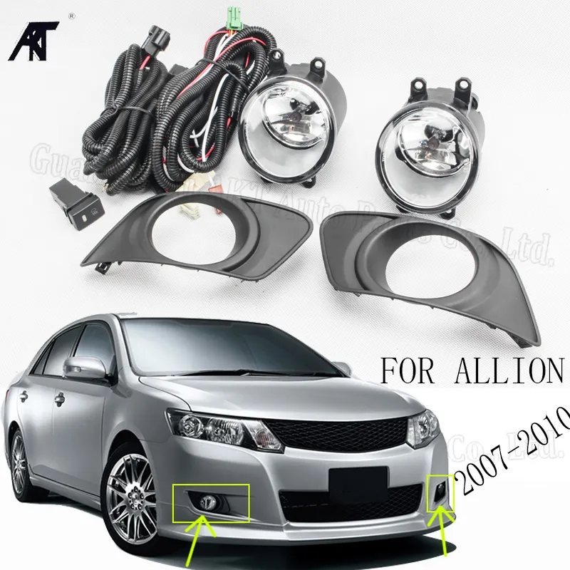 フォグライトTY303 FOR toyota ALLION 2007-2010カーフロントバンパーライトクロームフォグランプカバーフォグライト