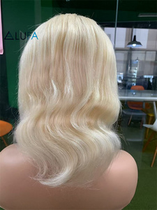 CF52金发613手绑发全蕾丝假发人类巴西发Lon脱发患者预型薄皮体波 - Product Image 4
