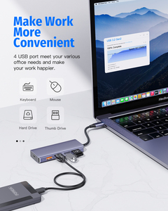 Stok 5 in 1 USB3.2 Gen2 için 4 * USB-C 10Gbps ve 1 * USB-C DC 5V şarj genişletici Dock masaüstü Laptop için - Product Image 4