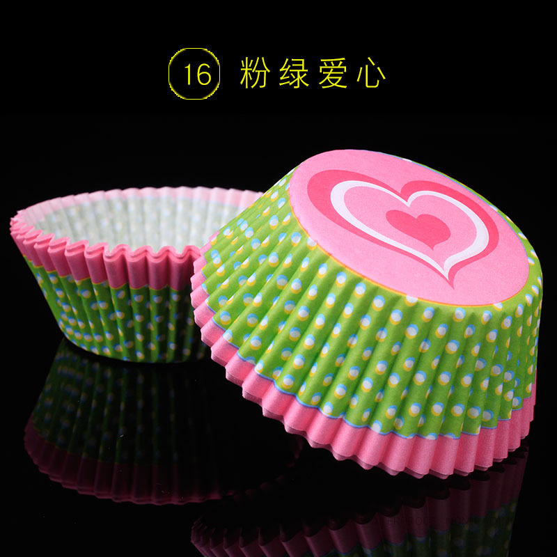 16-coeurs roses et verts-100 pièces