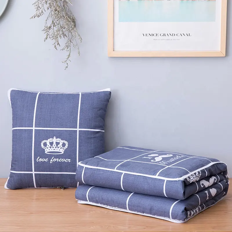 Wholesale Promotional Air Conditionマンタfrasadas Throw Pillow Double Layer selimut 2 1でPillow Blanket With Zipper