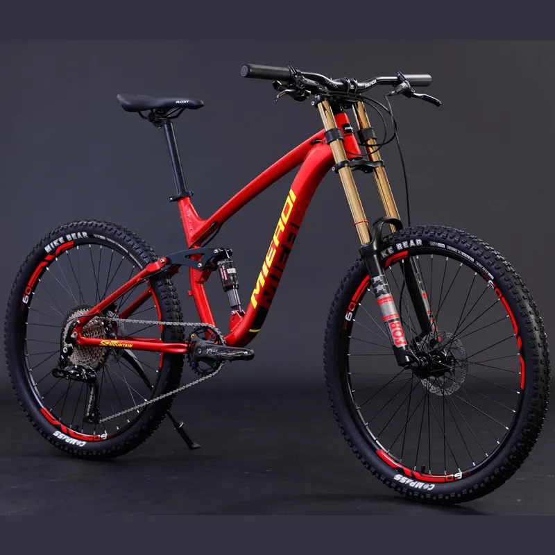 Vente en gros d'usine 26 ''27.5'' 29 ''pouces cadre en alliage suspension complète 33 vitesses vélo de VTT