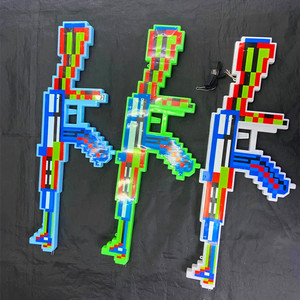 <strong>LED</strong> 45cm Flashing Wave Mosaic Gun &amp; <strong>Wind</strong> <strong>up</strong> Pixel Gun With Music and Light Flashing Space Blaster Gun Outdoor Game - Product Image 4
