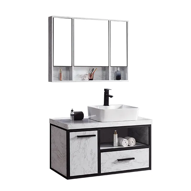 wholesale bathroom cabinet set bathroom mirror cabinet plastic design bathroom wash basin counter top luxury cabinet furniture