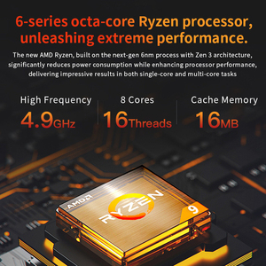 AMD 6900HX CPU Mini PC mit 7 "Bildschirm DDR5 RAM und M.2 PCIe 4.0 für immer sive Büroarbeit und kreatives Design Computer verwenden - Product Image 2