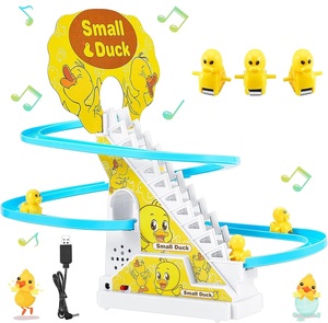 Ept trẻ em bé hạnh phúc trò chơi âm nhạc theo dõi cuộc đua điện nhỏ vịt trượt trượt leo cầu thang khe cắm đồ chơi - Product Image 1