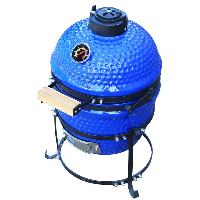 Parrilla de carbón Kamado de cerámica, parrilla de 13 pulgadas para barbacoa, briquetas de humo, con accesorios, rejilla de acero inoxidable