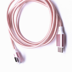 2M ángulo recto codo de 90 grados carga rápida USB C tipo C Cable aleación de aluminio trenzado Nylon Cable DE DATOS ordenadores impresora - Product Image 2