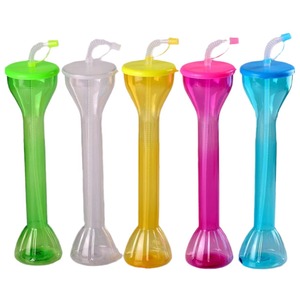 16oz/24oz/32oz 600ml 1000ml 1L Yard <strong>Cups</strong> Plastic Long Neck <strong>Cup</strong> Plastic Slush Party Yard <strong>Cup</strong> Plastic Yard <strong>Cups</strong> with Straw - Product Image 3