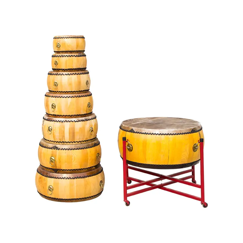 Tambor de mão de percussão de venda quente tambor chinês amarelo tambor de dança de leão de brinquedo popular