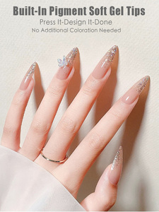 MyBeautyNails OEMプレスオンフルカバーゼリークイックチップナチュラルカバーカラーフレンチプレカラーゼリーヌードカラージェルXチップ - Product Image 3