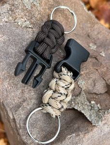 Paracord พวงกุญแจสองด้านพร้อมพวงกุญแจ, หัวเข็มขัดตรงกลางและถักปมงูเห่า, พวงกุญแจเอาชีวิตรอด, เทคโนโลยีสวมใส่ได้ - Product Image 2