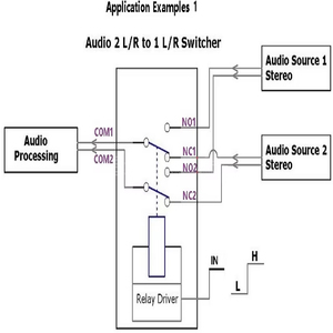 DR21C01 DC 12V DPDT Placa de relé de señal Módulo de interruptor selector de doble canal para Motor de Audio estéreo Inversión de polaridad PLC - Product Image 5